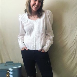 Vintage Puff Sleeve Scoop Neck Blouse (Pirate Colonial Costume)